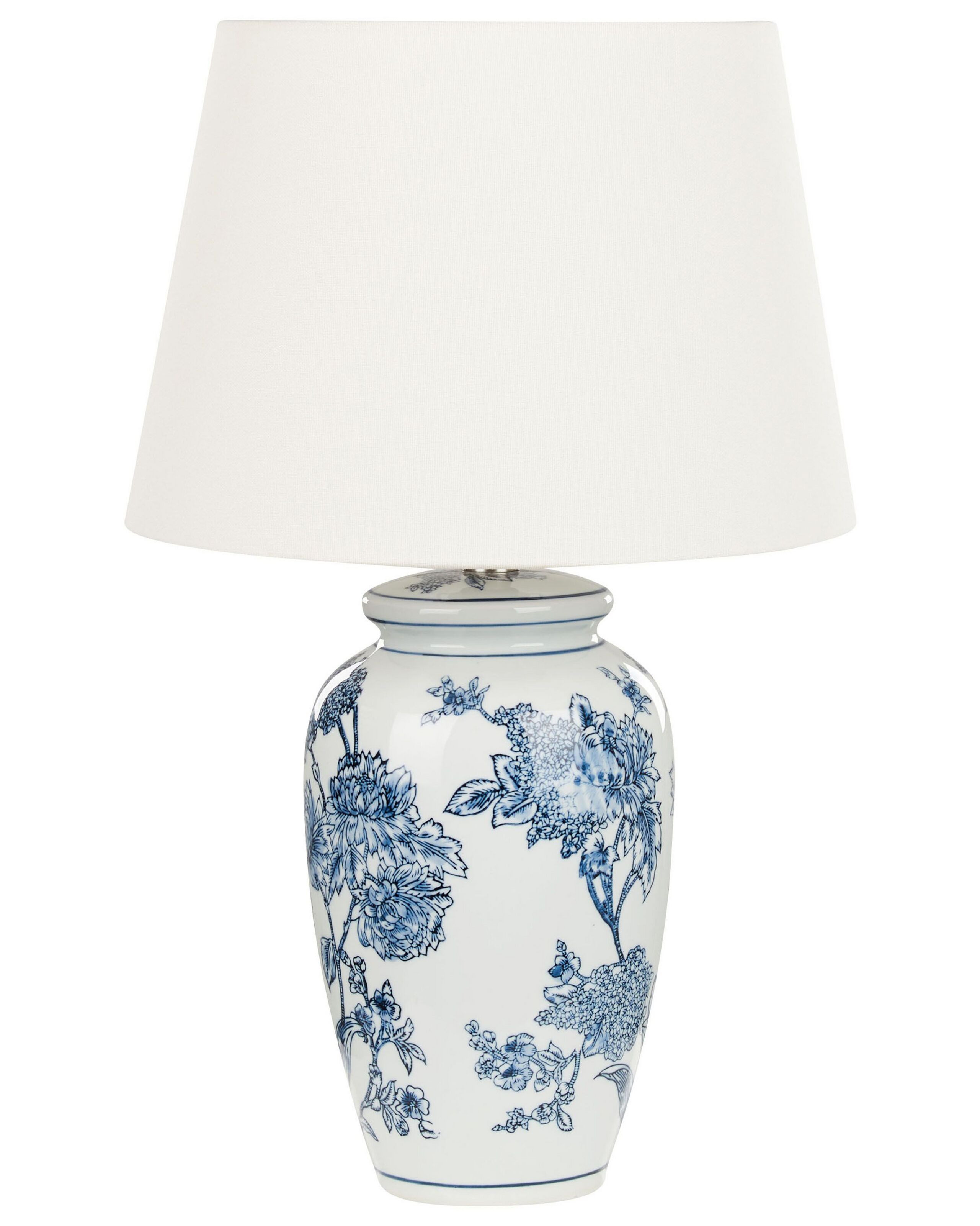 Lampa stołowa porcelanowa biało-niebieska