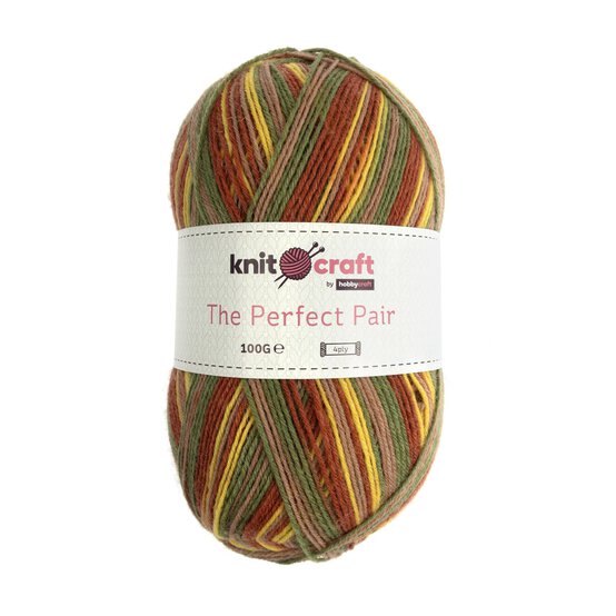 Knitcraft Rust Stripe The Perfect Pair Yarn 100g