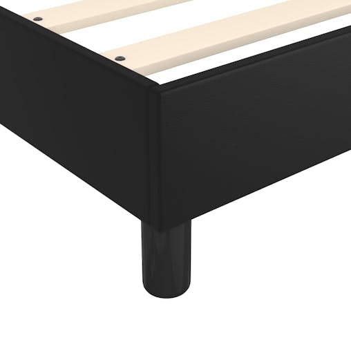 NNEVL Box Spring Bed with Mattress Black 107x203 cm King Single Faux Leather