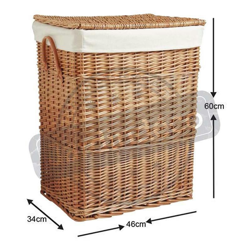 - Corbeille à linge en osier naturel