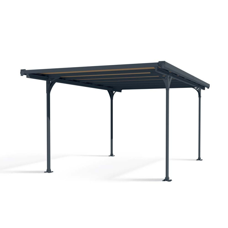 Carport en aluminium Verona gris foncé 8,9 m²