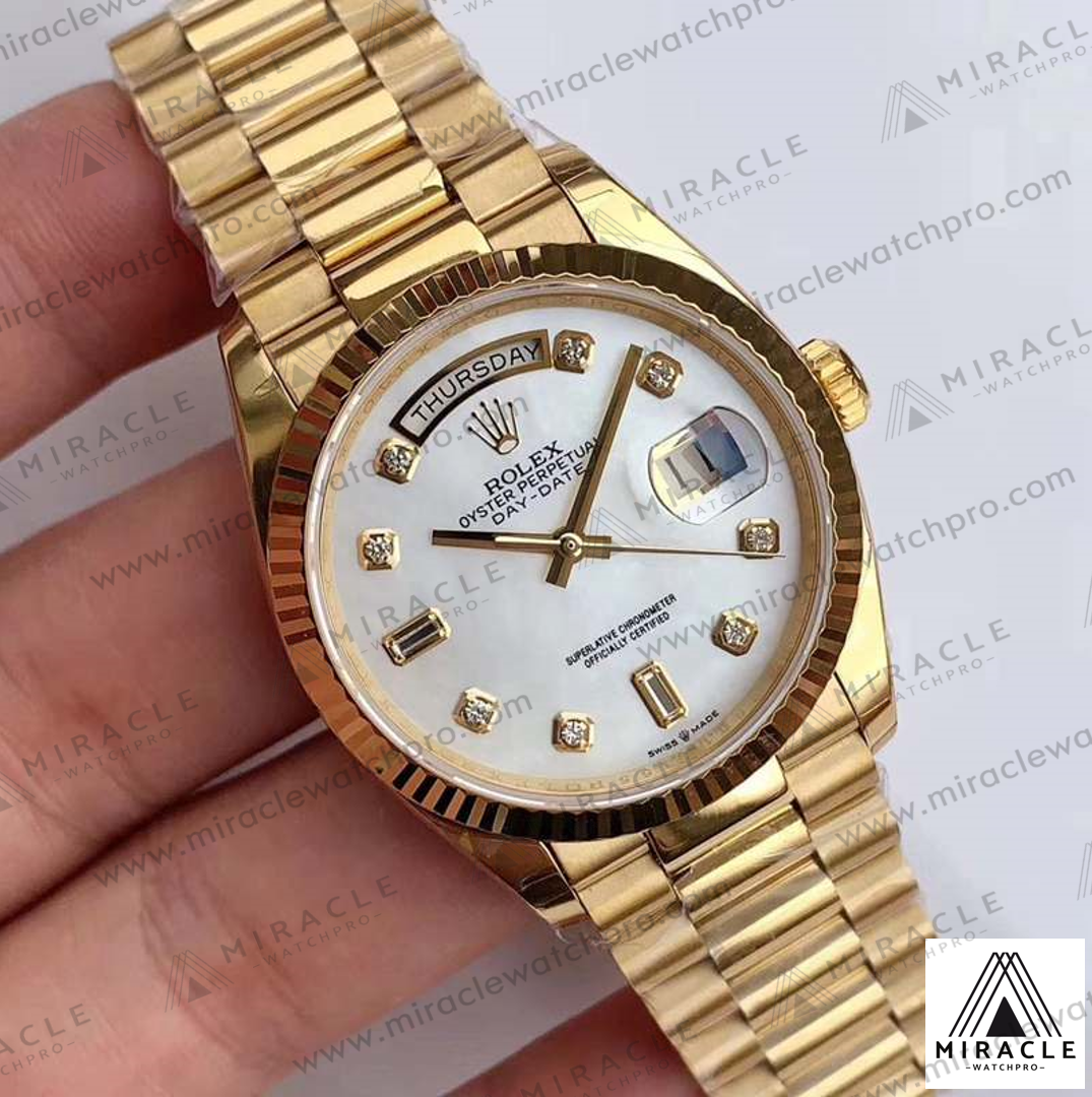 ROLEX-DAY DATE-REF.M128238-ELITE CLONE-36MM(With Diamond )-Replica Watch