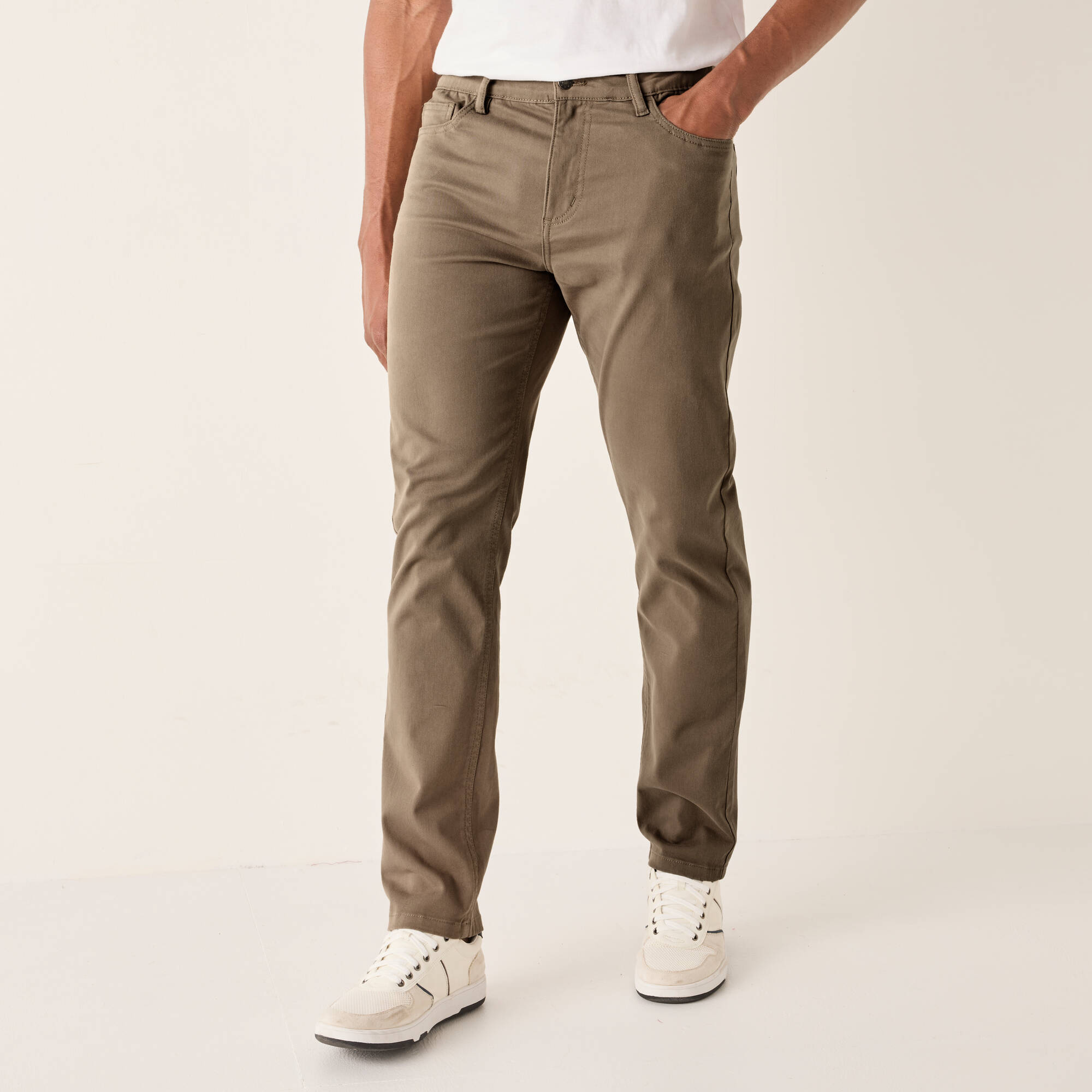 Pantalon droit 5 poches ceinture élastiquée invisible - L32