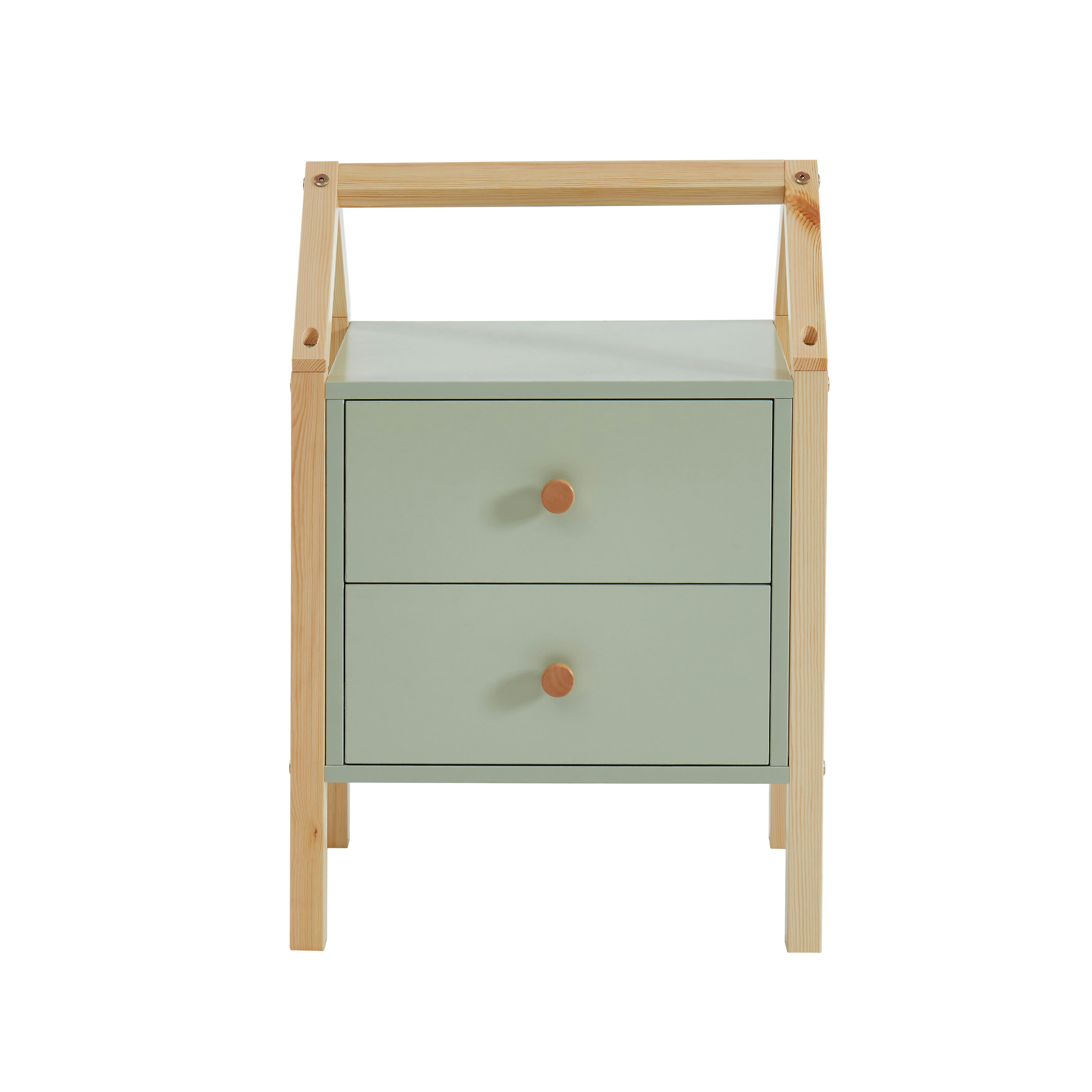 TINY - Table de chevet enfant   vert  2 tiroirs