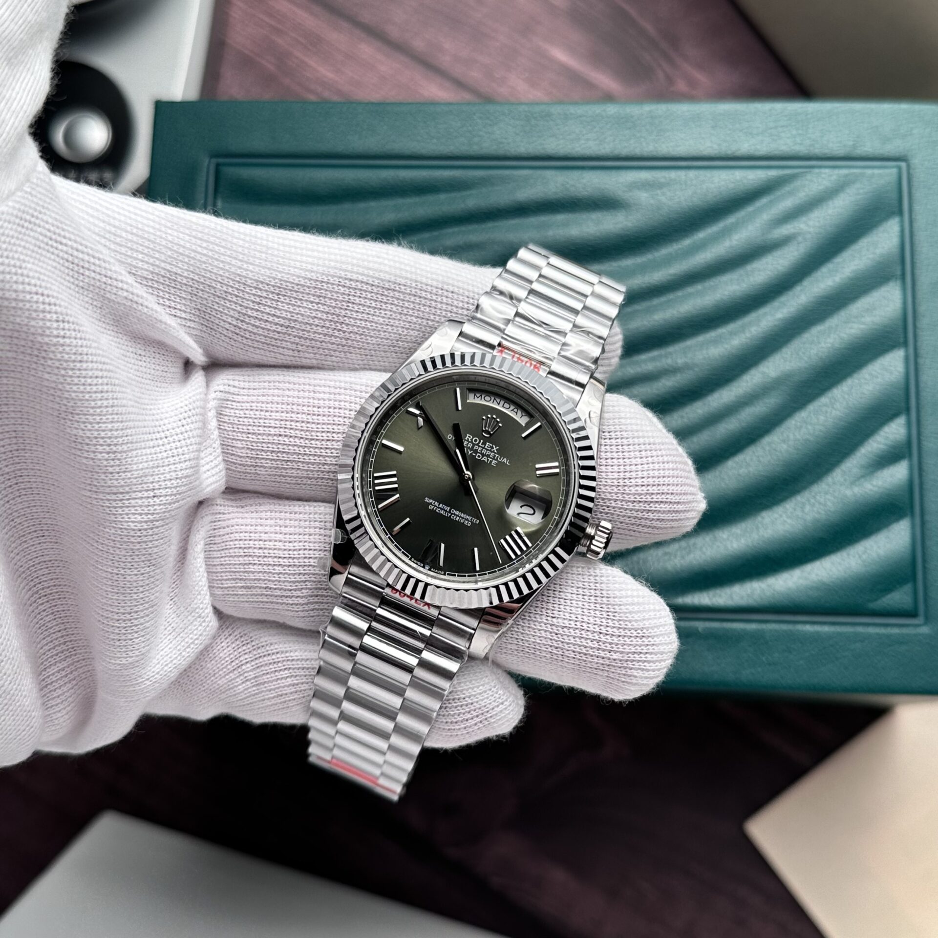 Rolex Day-Date 228236 904L Steel Green Dial 40mm Super Clone