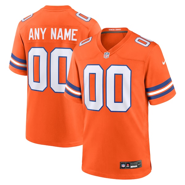 Denver Broncos Nike Youth 2nd Alternate Custom Replica Jersey - Orange