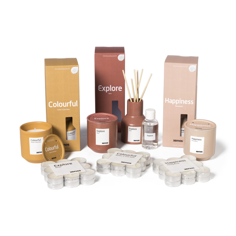 Geurkaars in pot colourful - &Oslash;8.1x9.1 cm