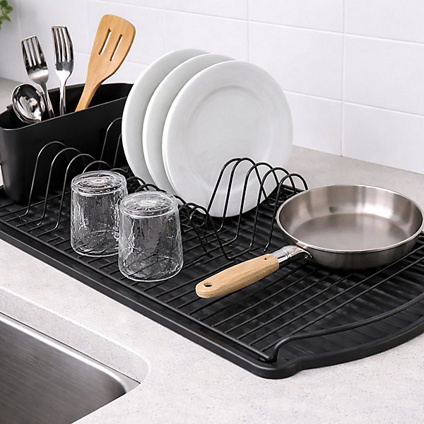 Egouttoir àvaisselle avec plateau en Acier Noir mat MSV