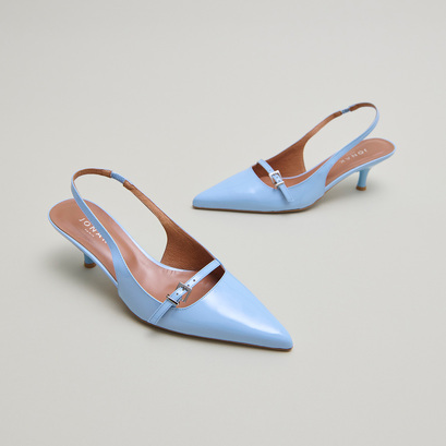 Escarpins à talonsen vernis bleu clair | DAMOISELLE