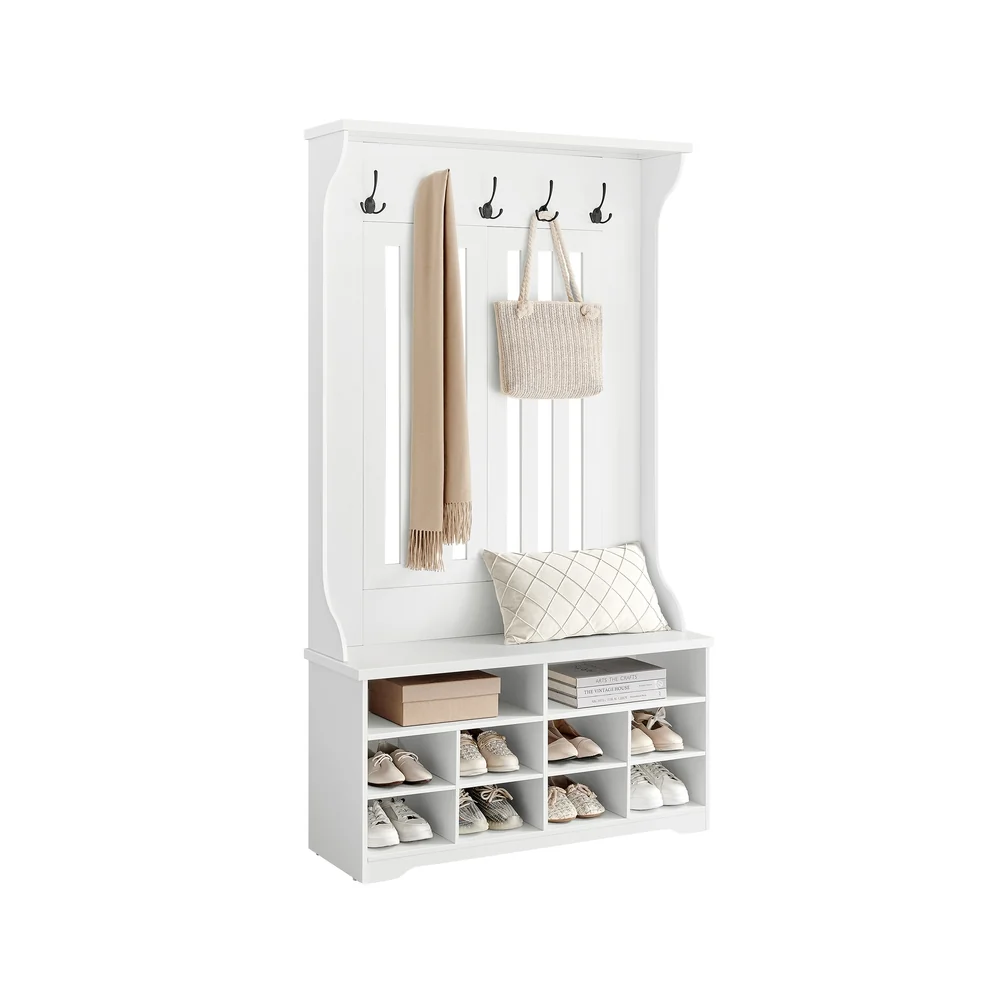 Meuble d’entrée avec porte manteau et banc à chaussures