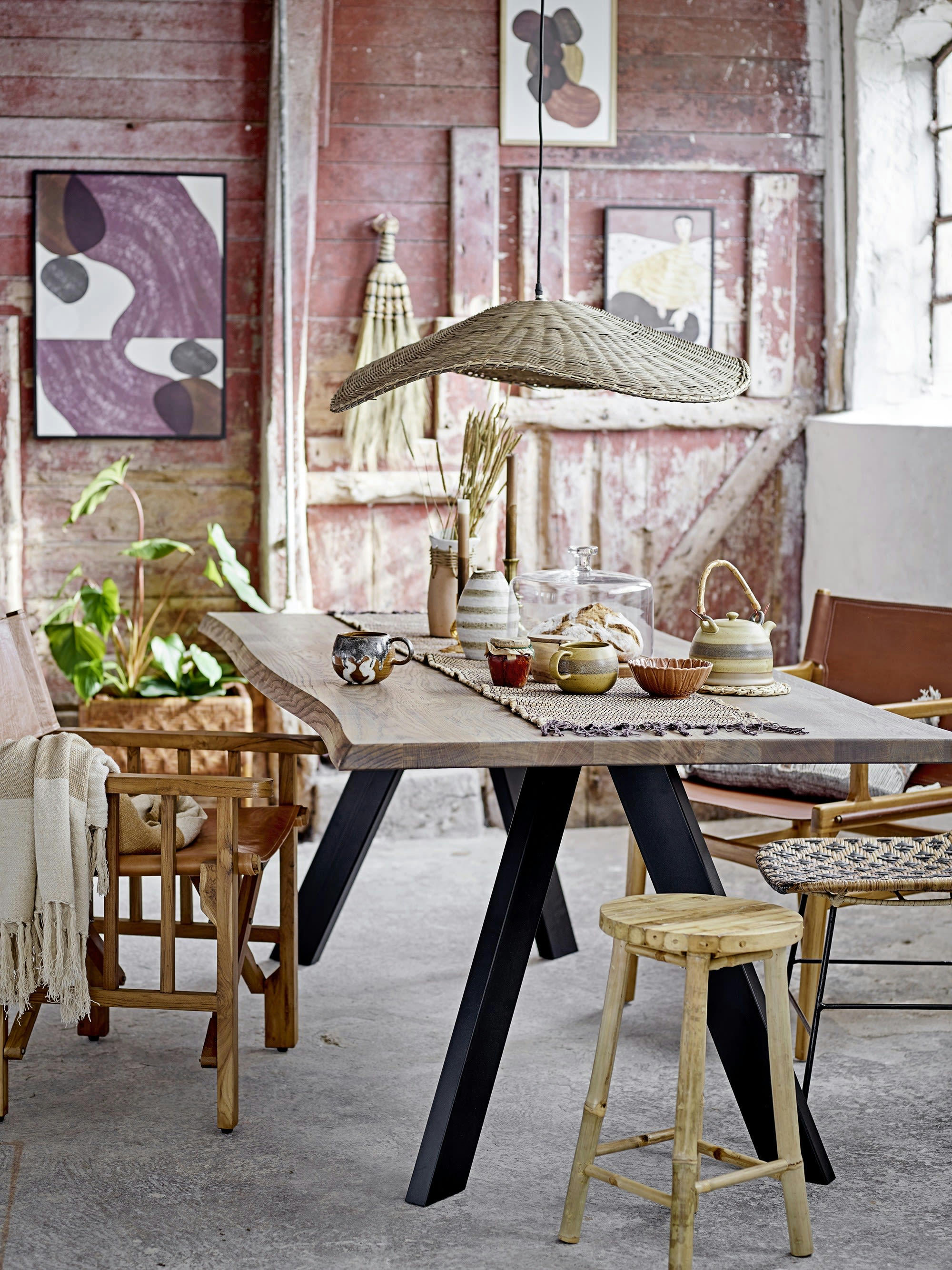 CHARLEN - Vase en grès beige H17cm