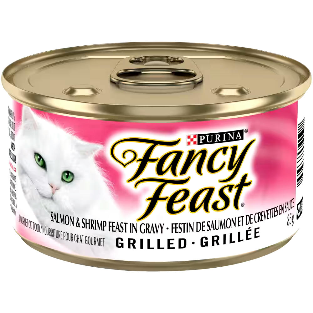 Fancy Feast with Grilled Salmon & Shrimp Wet Cat Food, 85-g x 12-pk