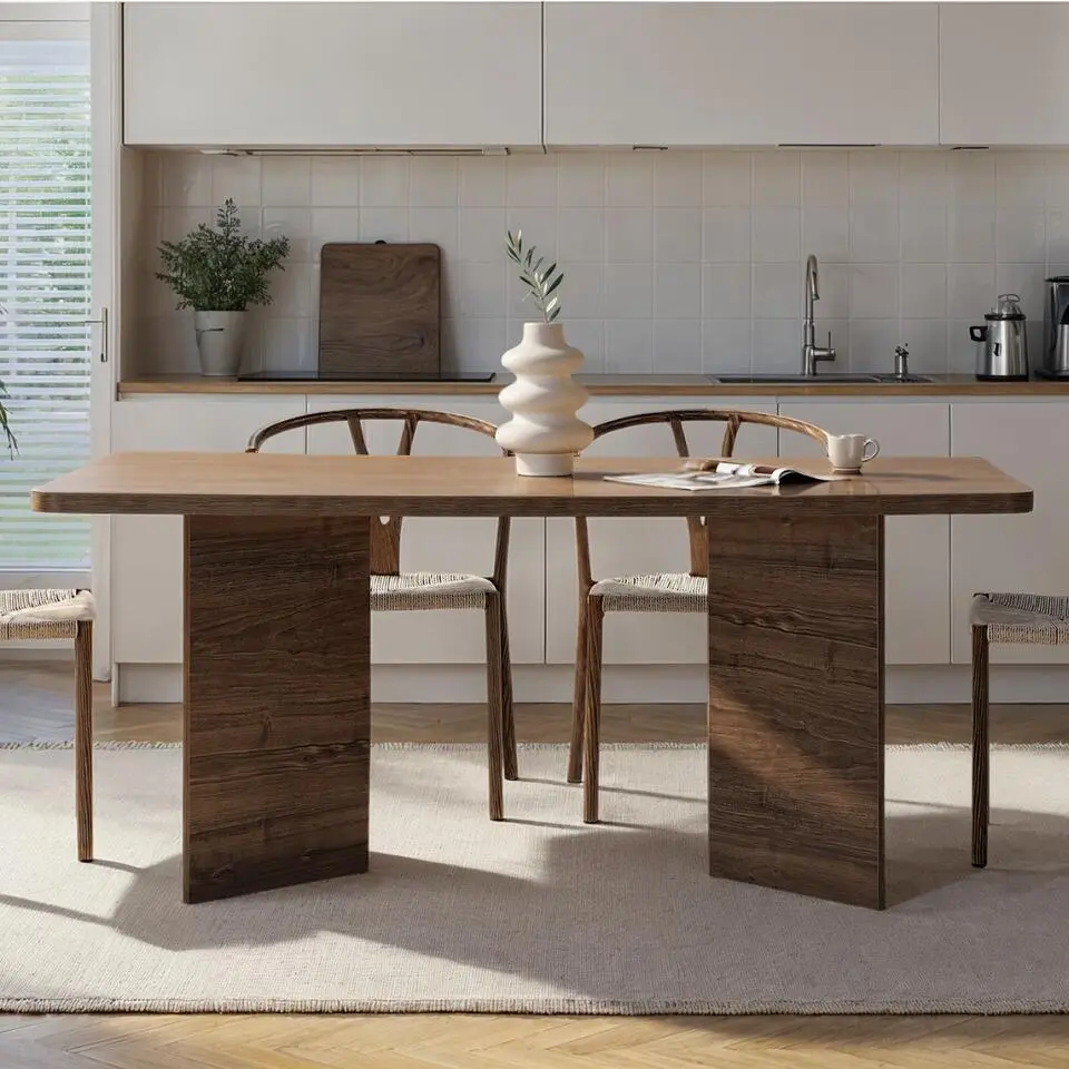 Calicosy - Eettafel zonder verlengblad - Travertijn - 90x180x77 cm