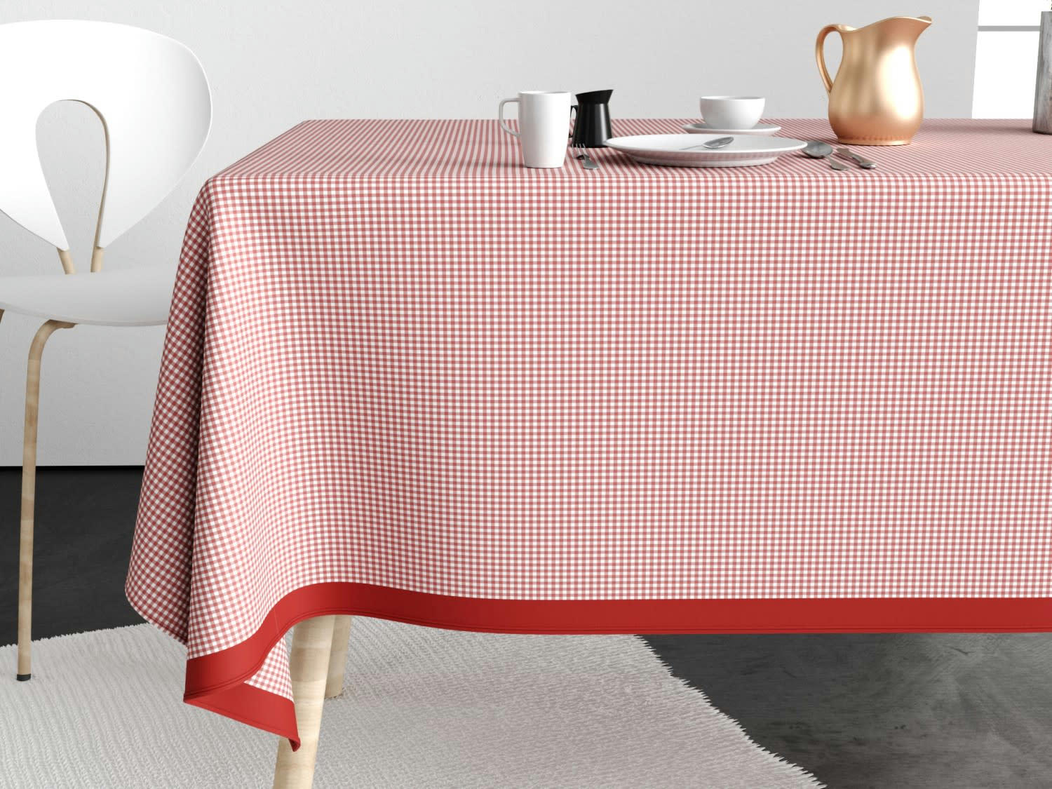 COTE NAPPE - Nappe coton rouge 140x250 cm