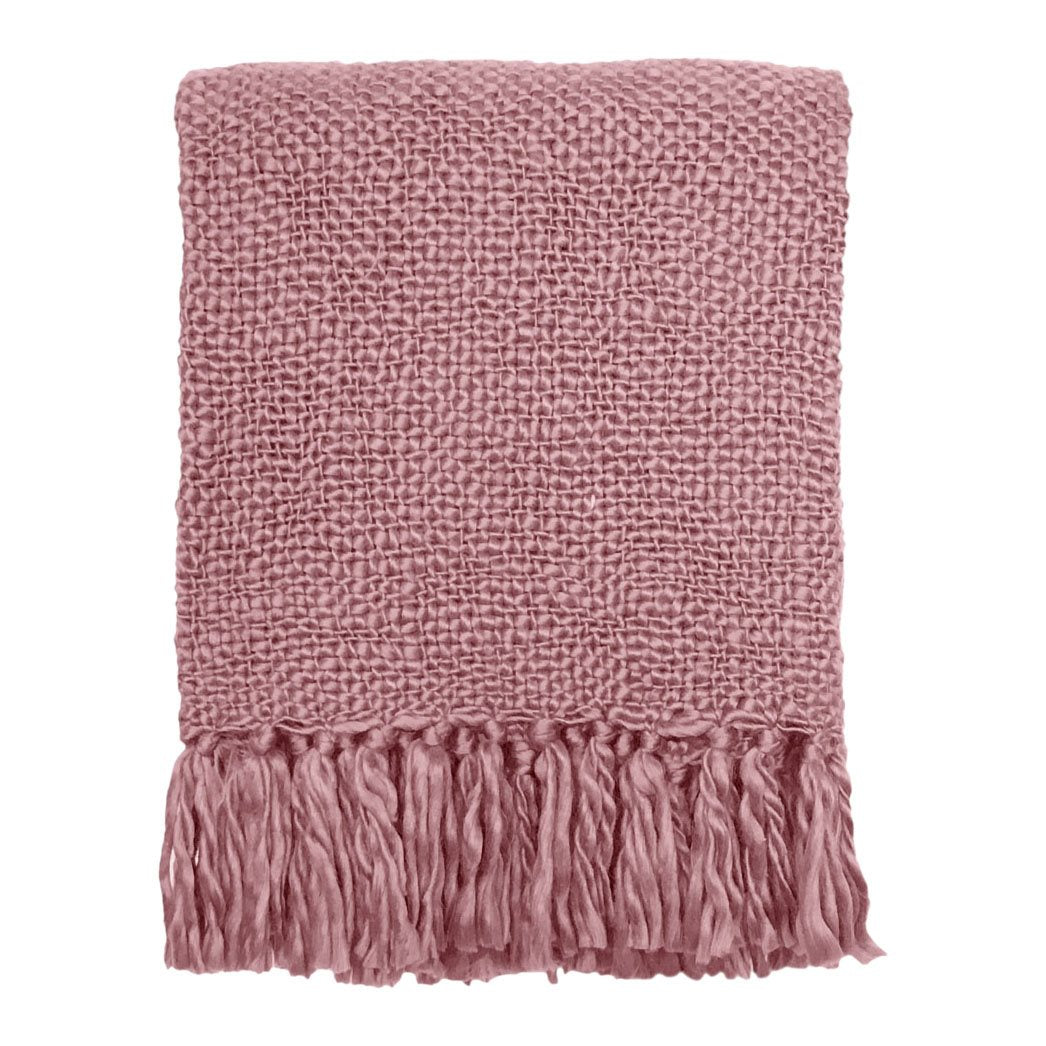 Malagoon Misty Pink Solid Plaid 125 x 150 cm