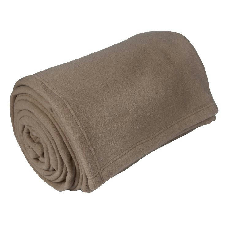TEDDY - Couverture polyester taupe 240x300 cm