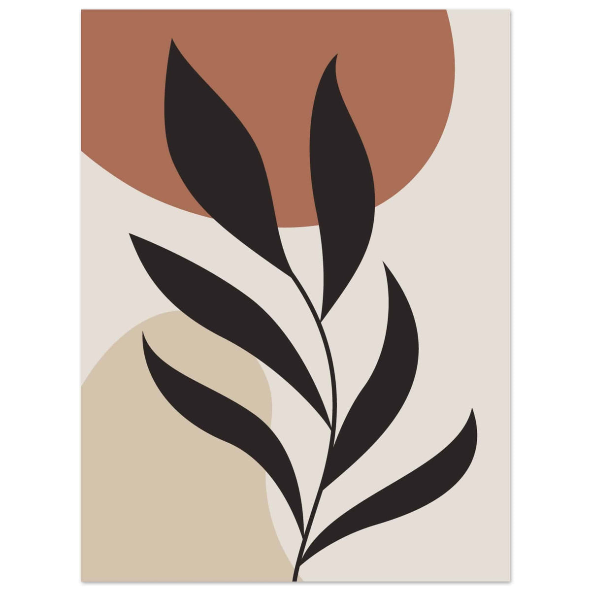 Artfulprints Poster Boho - Abstract leaf  - 30x40 cm - Terracotta