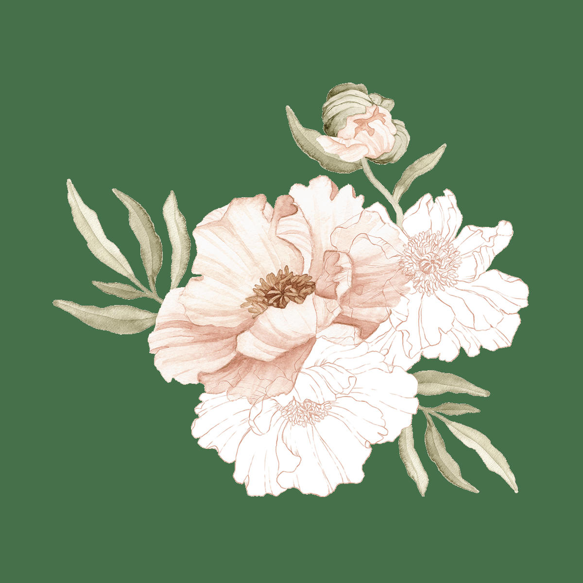 POPPIES - Grand sticker grand coquelicot rose  en vinyle mat multicolore