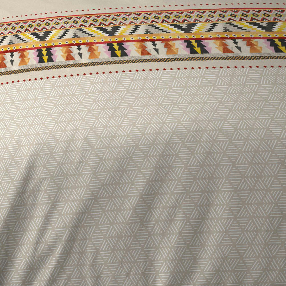 PUEBLA - Parure de lit en coton beige 240x260cm