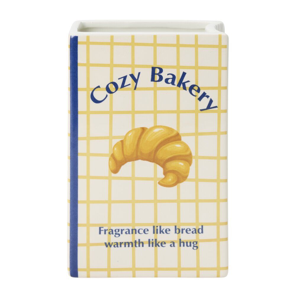 Vase céramique forme livre breakfast 13,5x6,5xH20cm (2 modèles croissant ou bretzel)