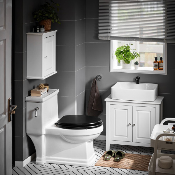 SoBuy Szafka pod umywalkę z dwoma drzwiczkami Biały 60x30x62.5cm FRG202-W