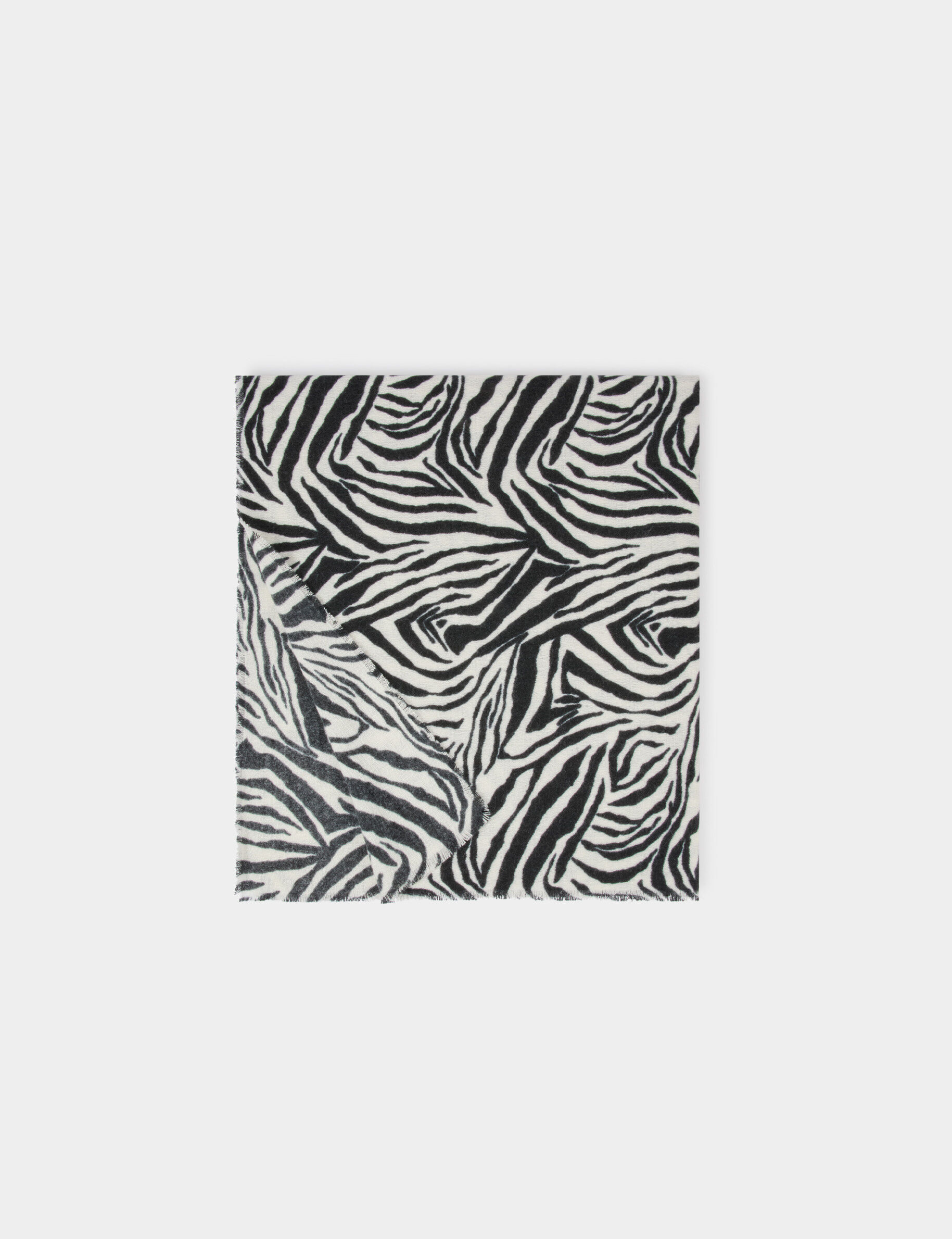 Zebra Print Scarf White Women
