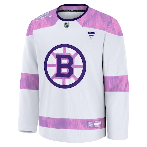 Boston Bruins  Hockey Fights Cancer Practice Jersey - White