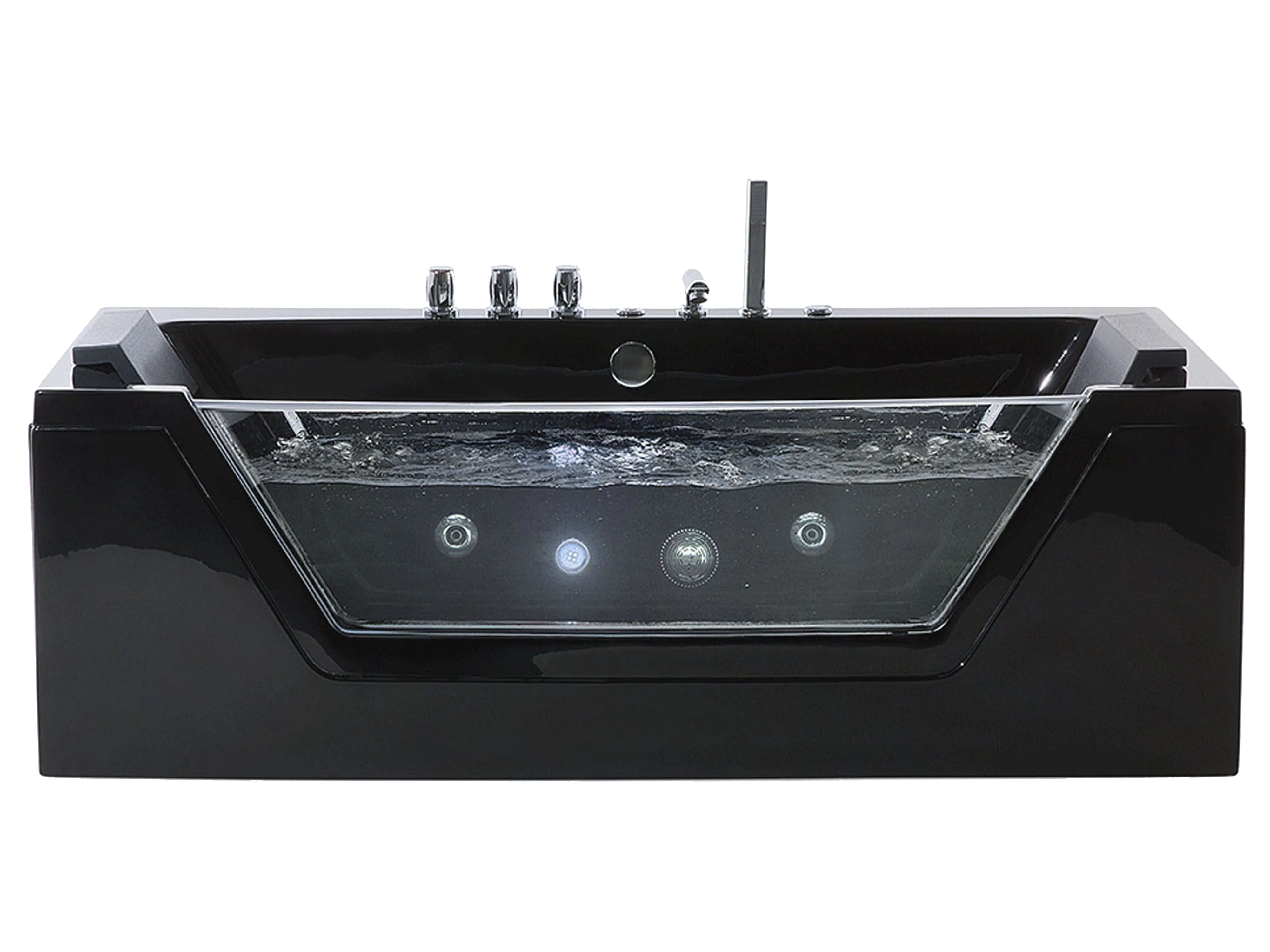 Corner Hot Tub with LED SAMANA 1530 x 710 mm Black