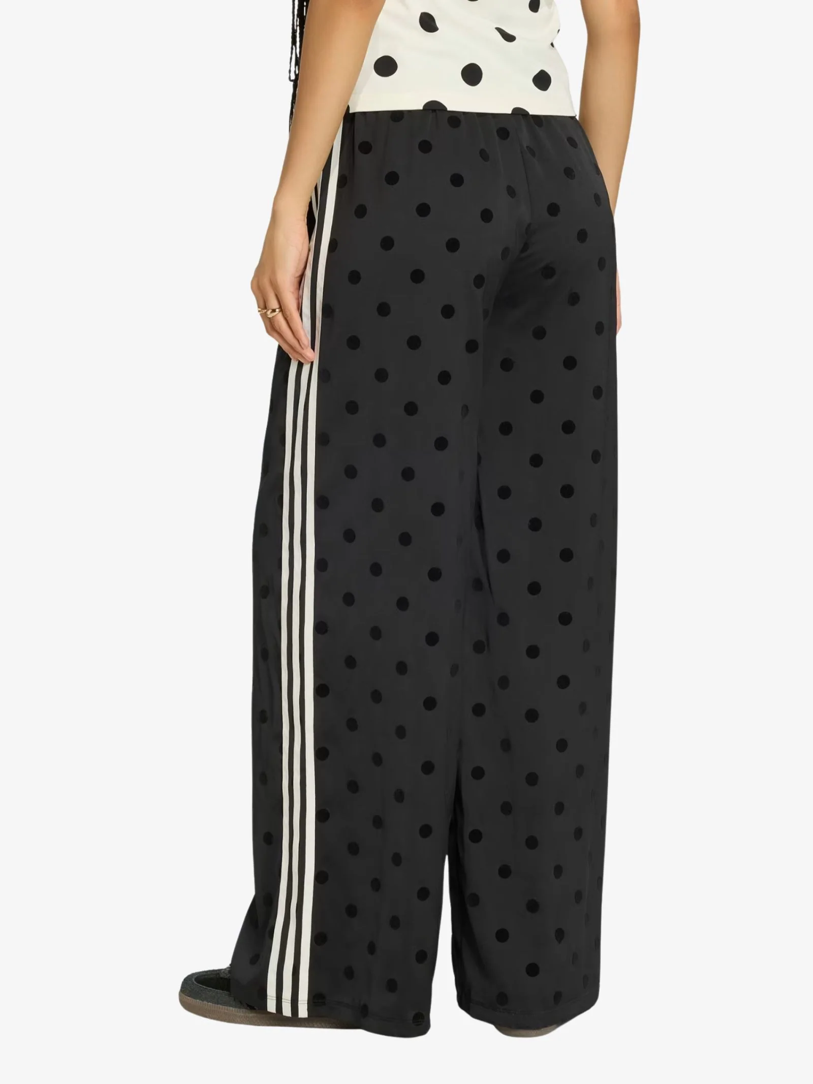 Satin Polka Dots Wide Leg Pant