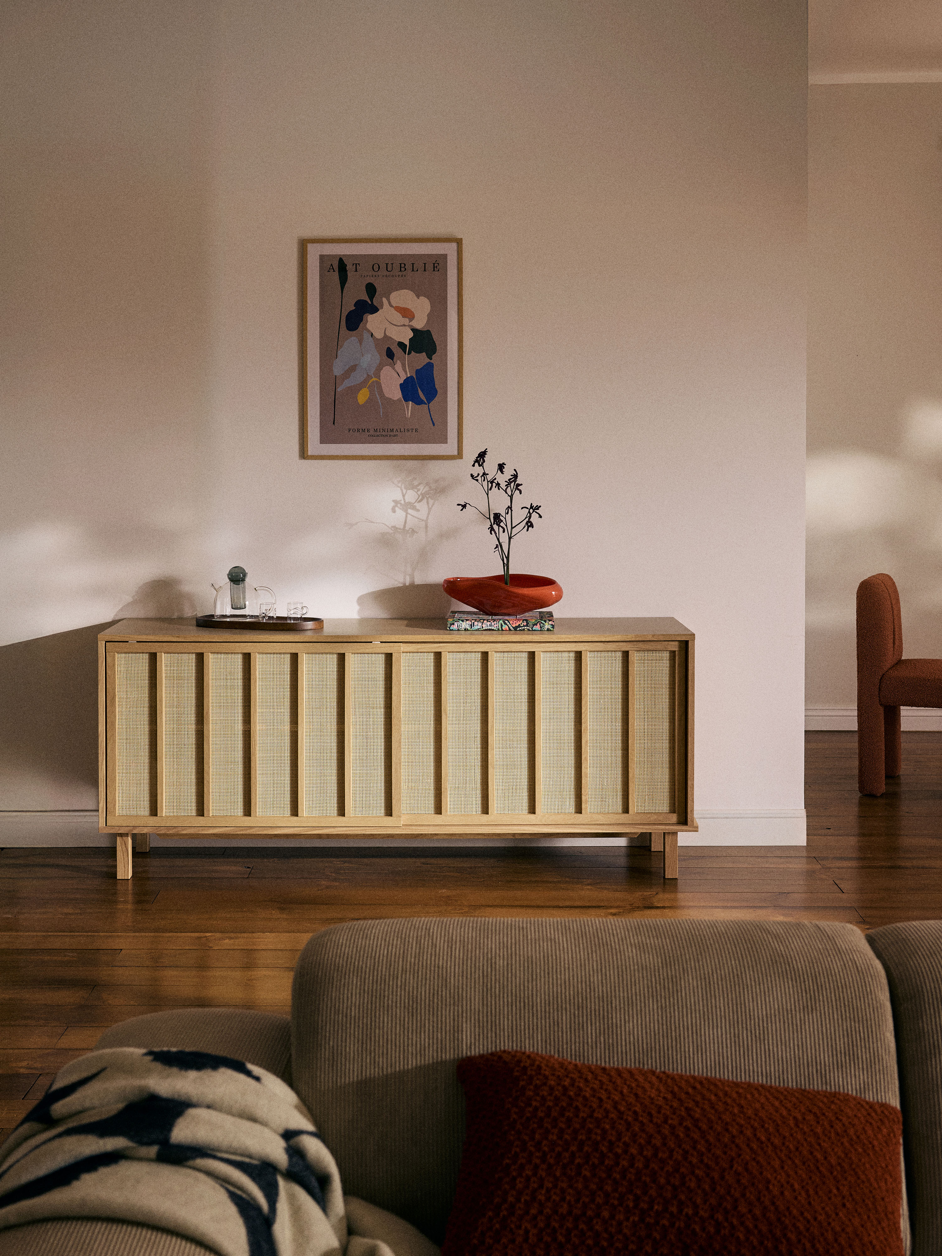 Sideboard Echo mit Rattan-Fronten