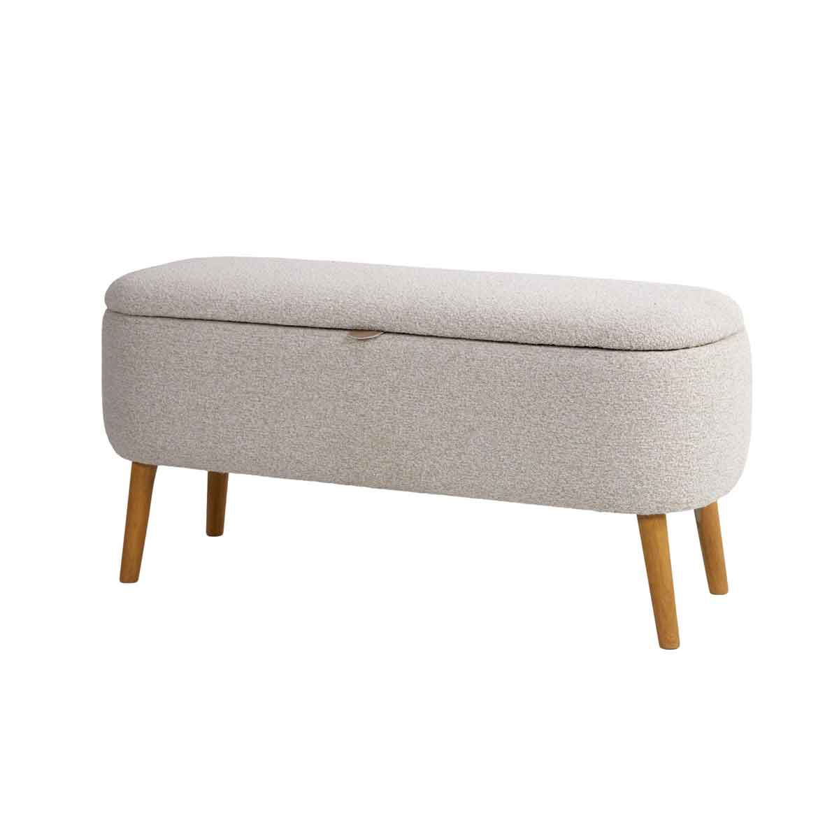 Banqueta dupla bege com arrumação