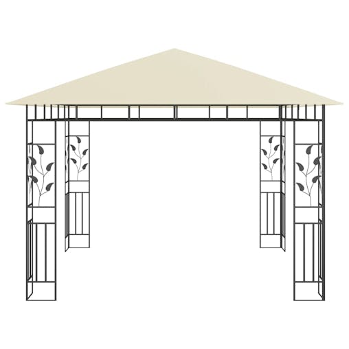 NNEVL Gazebo with Mosquito Net 3x3x2.73 m Cream 180 g/m&sup2;