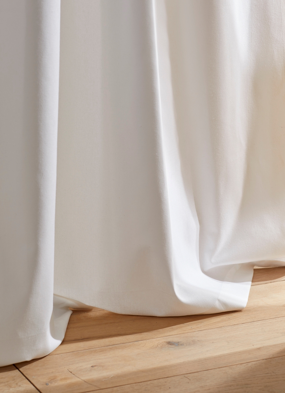 RIDEAU EN COTON ÉPAIS UNI BLANC