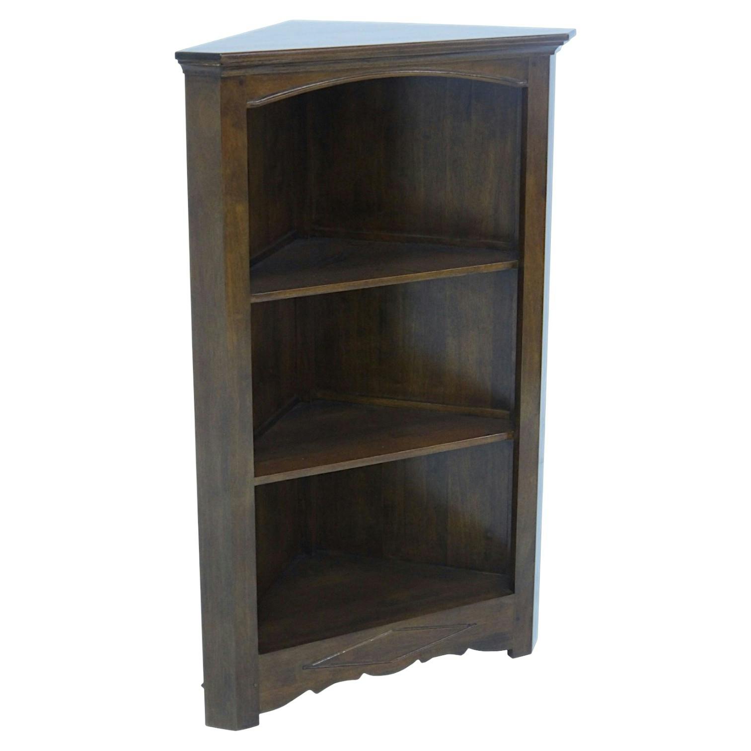 Meuble de rangement d'angle ouvert Hévéa 3 niches 78x45x124cm TRADITION