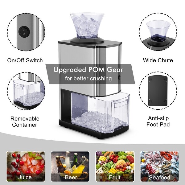 Costway Electric Stainless Steel Ice Crusher Machine Professional