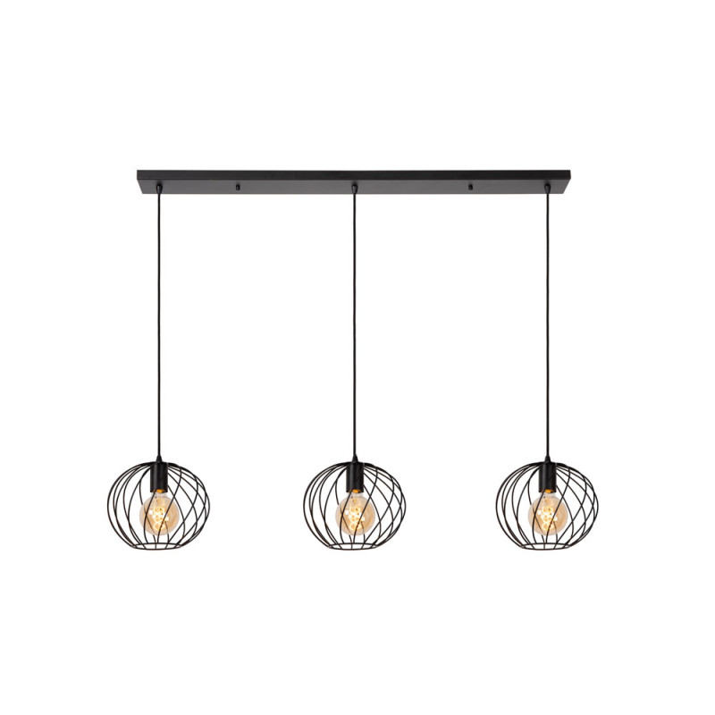 Suspension Danza noire E27 3 x 40 W LUCIDE