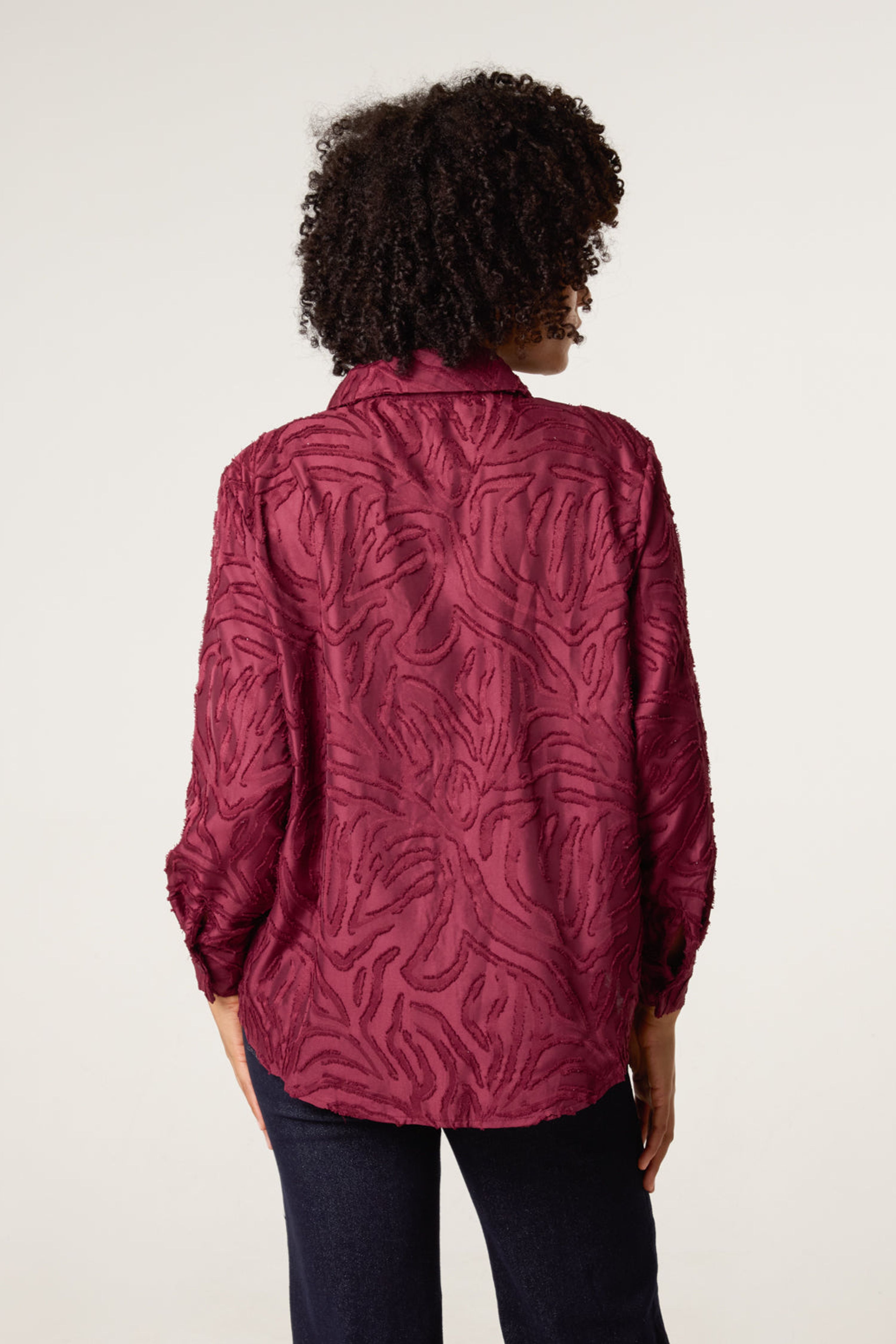Blue Vanilla Red Burnact Oversized Shirt