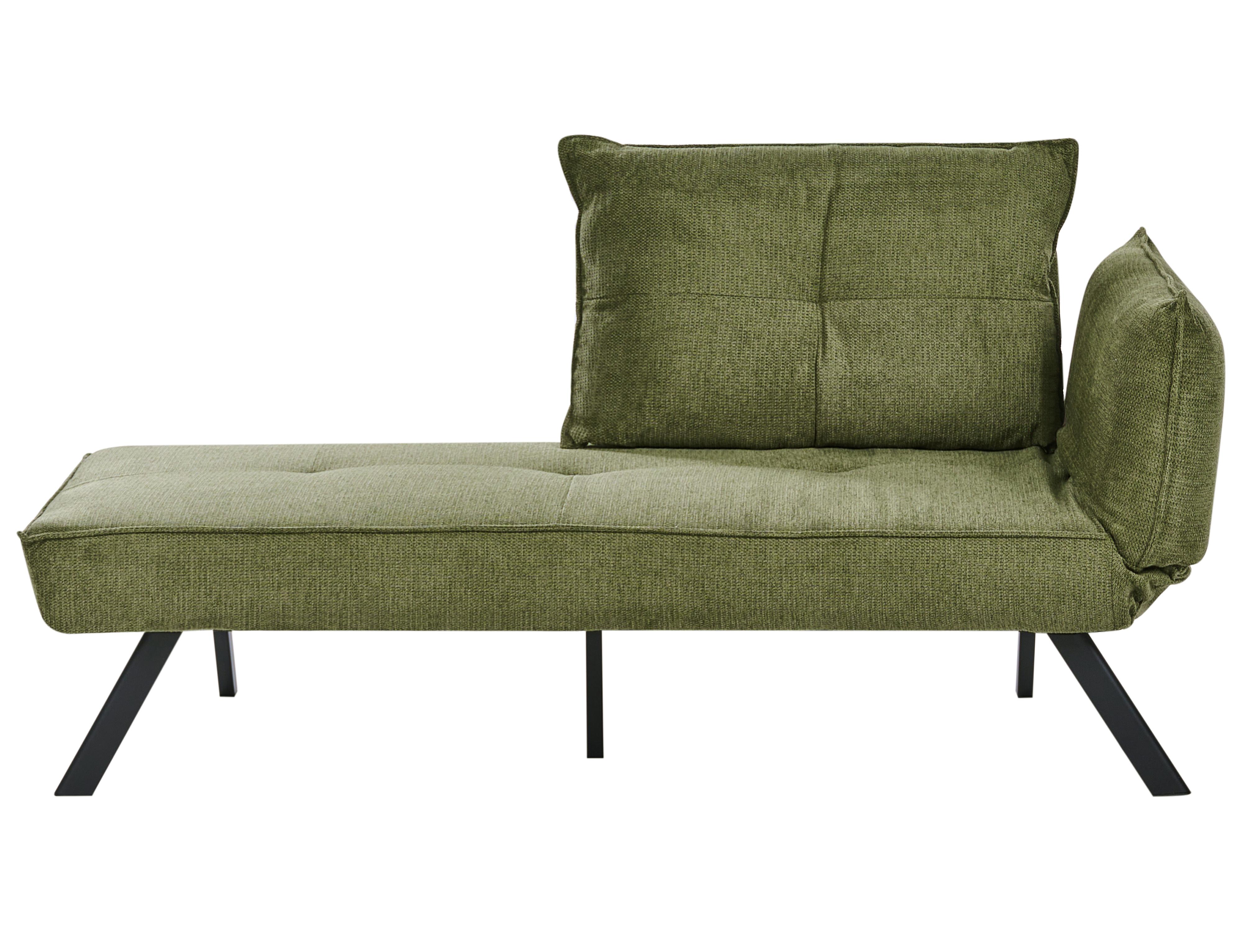 Left-Hand Chaise Longue ROCAMADOUR Fabric Green