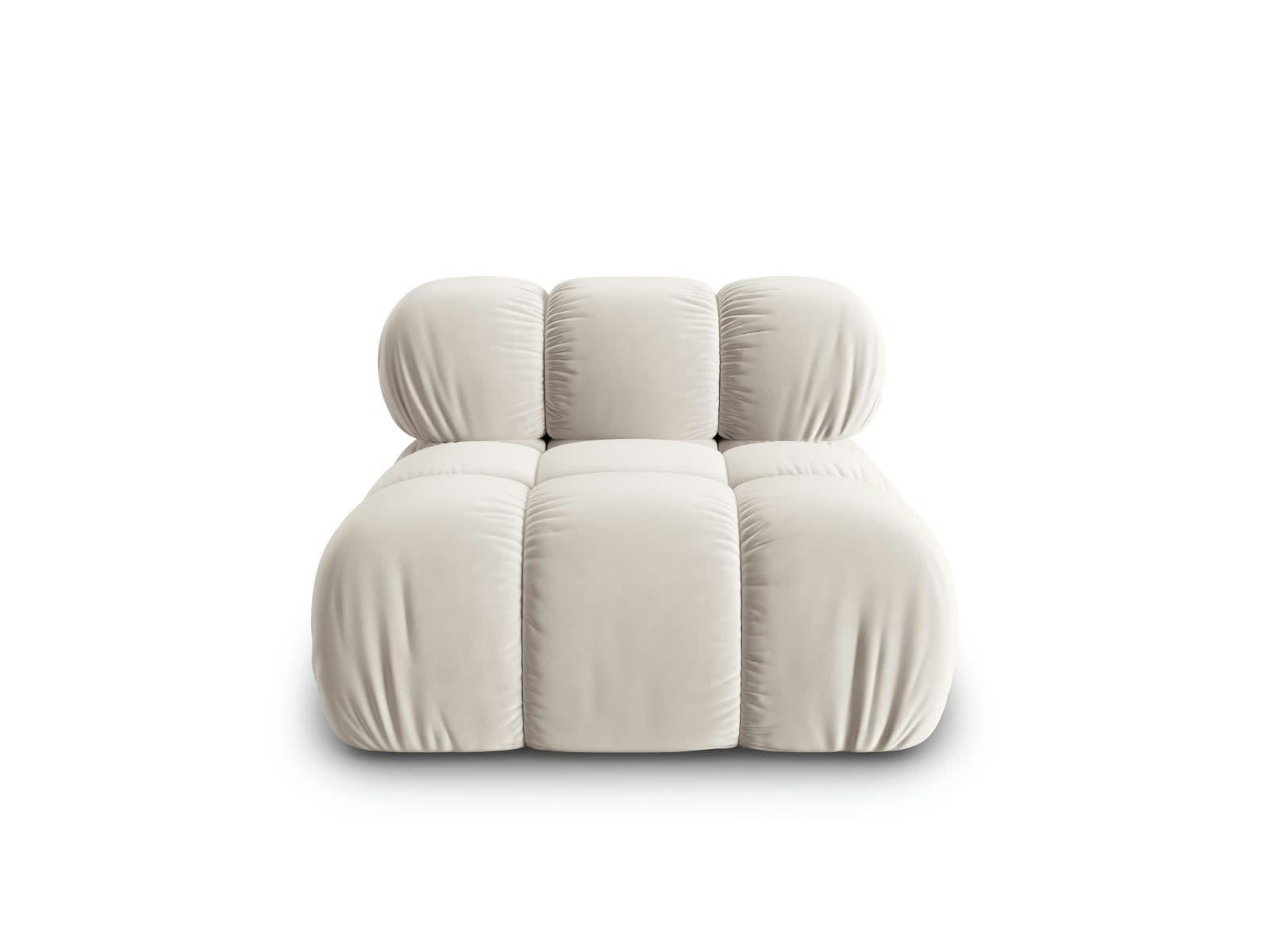 BELLIS - Chauffeuse en tissu velours beige clair