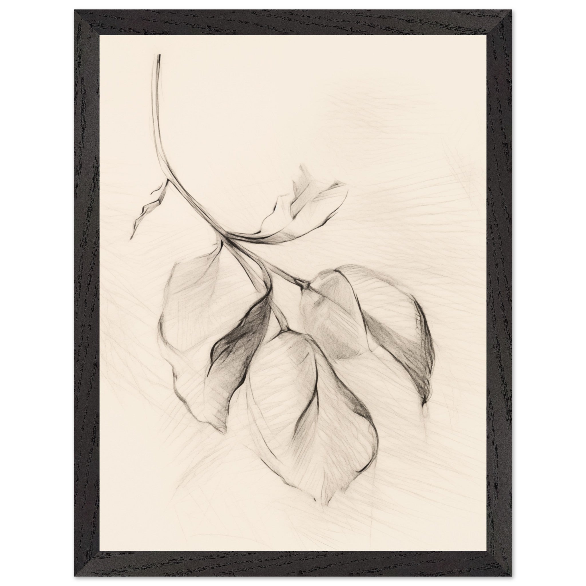 Artfulprints Poster met Lijst Botanical branch  - 30x40 cm - Zwart / Wit