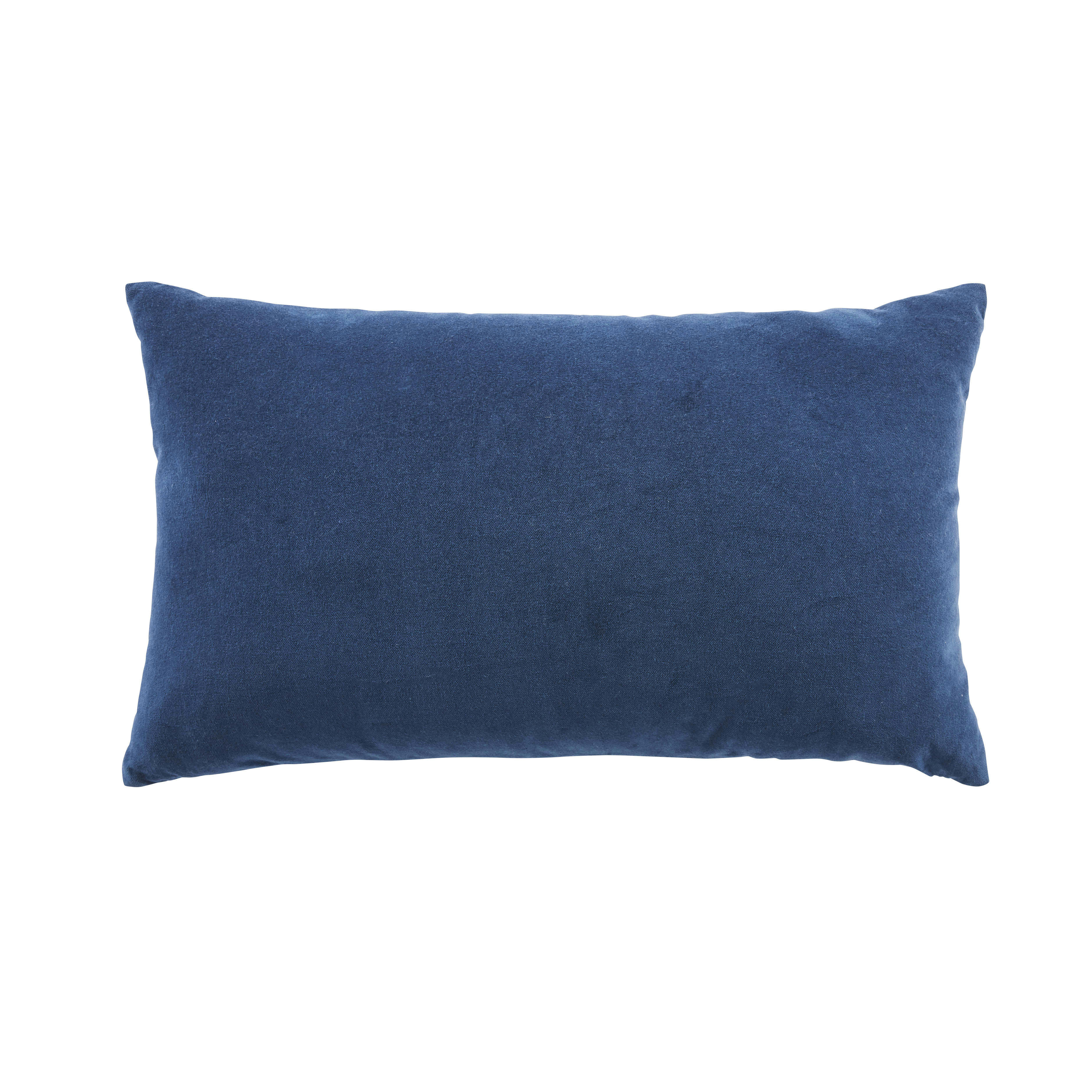 - Coussin en velours bleu indigo 30x50