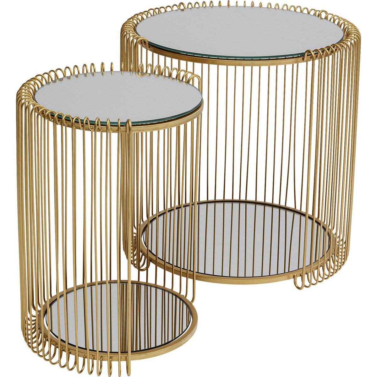 Kare Design Bijzettafel Wire Double messing (2/Set)