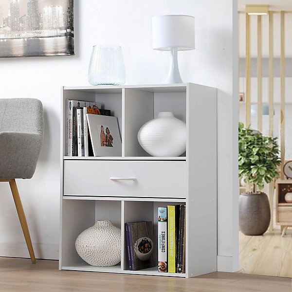 Etagère de rangement 4 casiers avec un tiroir