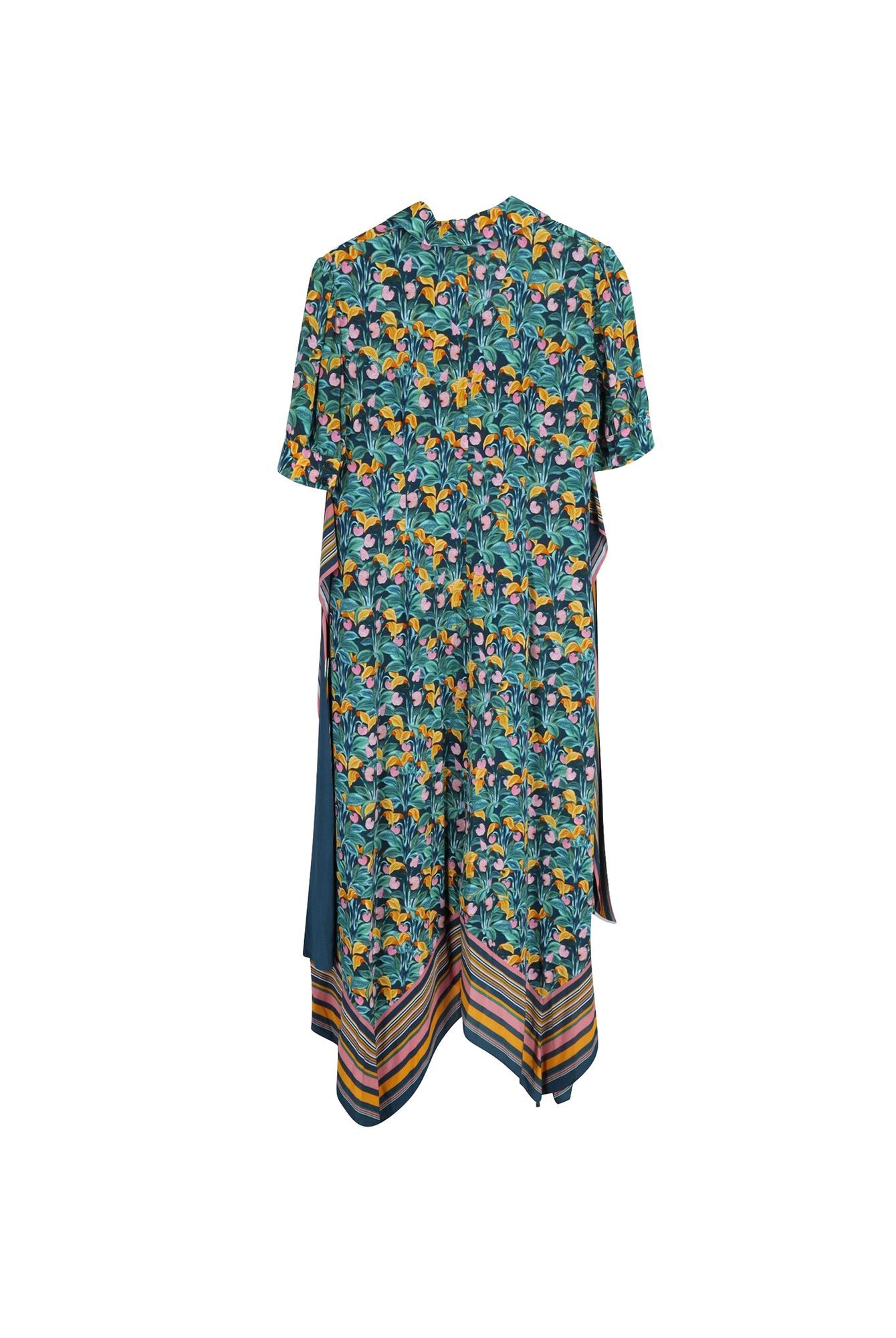Diane Von Furstenberg Preloved Kendyl Printed Belted Midi Dress in Multicolor Viscose