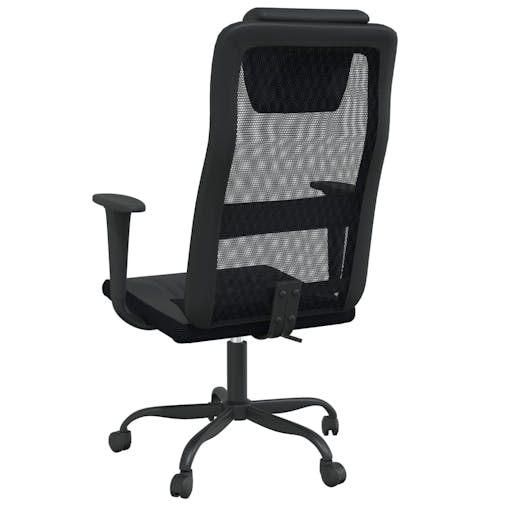 NNEVL Office Chair Black Mesh Fabric and Faux Leather