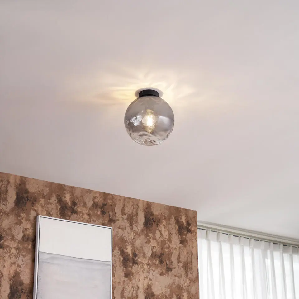 Qazqa plafondlamp pillon zwart e27