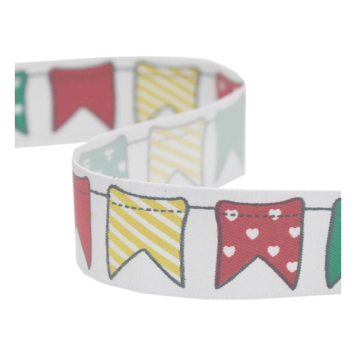 Colourful Bunting Satin Ribbon 19mm x 4m