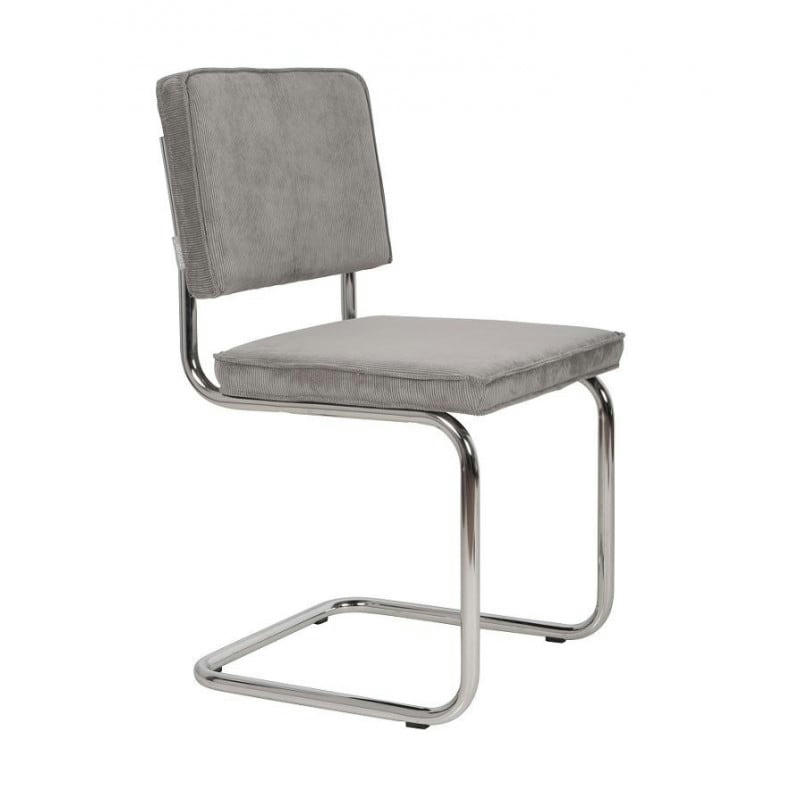 RIDGE RIB - Chaise design en tissu gris clair