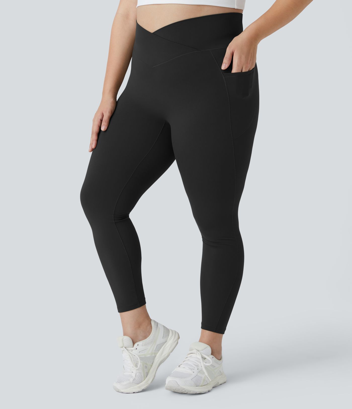 Softlyzero™ Legging Grande Taille Pleine Longueur Taille Haute Poches Latérales Croisée - UPF50
