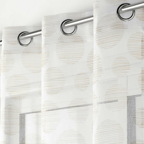 Panneau a oeillets 137 x 280 cm voile sable imprime lunile Naturel